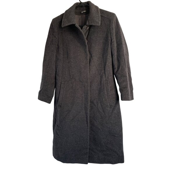 Vintage Italy Long Gray Coat Wool Womens Size 4 8935 - Picture 1 of 12